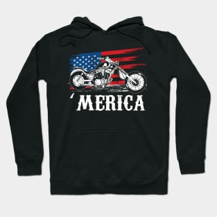 Motorcycle Shirt Biker America Flag Patriotic Grunge Hoodie